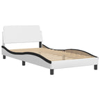 Bed Frame "Viana" with LED without Mattress White and Black 100x200 cm