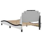 Bed Frame "Viana" with LED without Mattress White and Black 100x200 cm