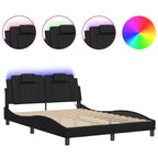 Bed Frame "Viana" with LED without Mattress Black 120x200 cm