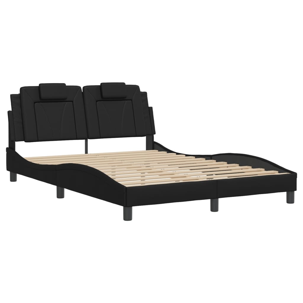 Bed Frame "Viana" with LED without Mattress Black 120x200 cm