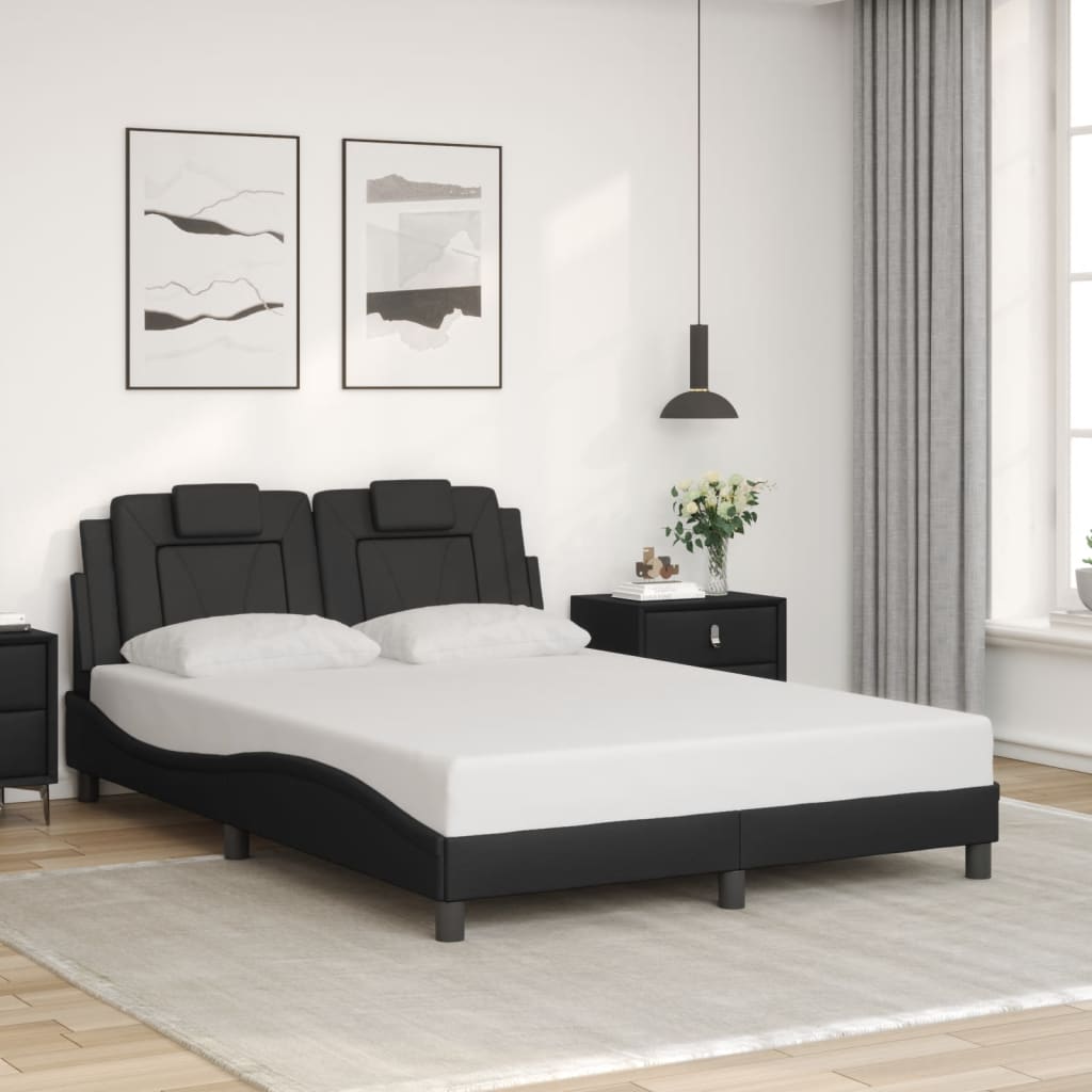 Bed Frame "Viana" with LED without Mattress Black 120x200 cm