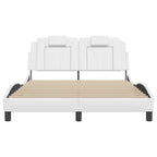 Bed Frame "Viana" with LED without Mattress White 120x200 cm