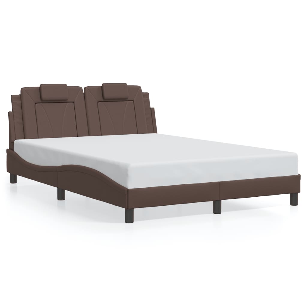 Bed Frame "Viana" with LED without Mattress Brown 120x200 cm