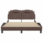 Bed Frame "Viana" with LED without Mattress Brown 120x200 cm