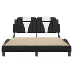 Bed Frame "Viana" with LED without Mattress Black and White 120x200 cm