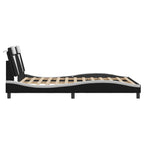 Bed Frame "Viana" with LED without Mattress Black and White 120x200 cm