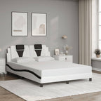 Bed Frame "Viana" with LED without Mattress White and Black 120x200 cm