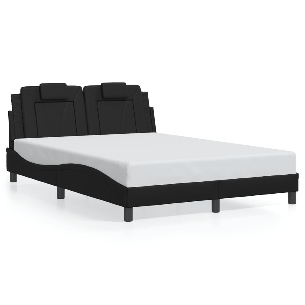 Bed Frame "Viana" with LED without Mattress Black 140x190 cm