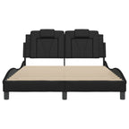 Bed Frame "Viana" with LED without Mattress Black 140x190 cm