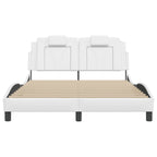 Bed Frame "Viana" with LED without Mattress White 140x190 cm