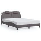 Bed Frame "Viana" with LED without Mattress Grey 140x190 cm