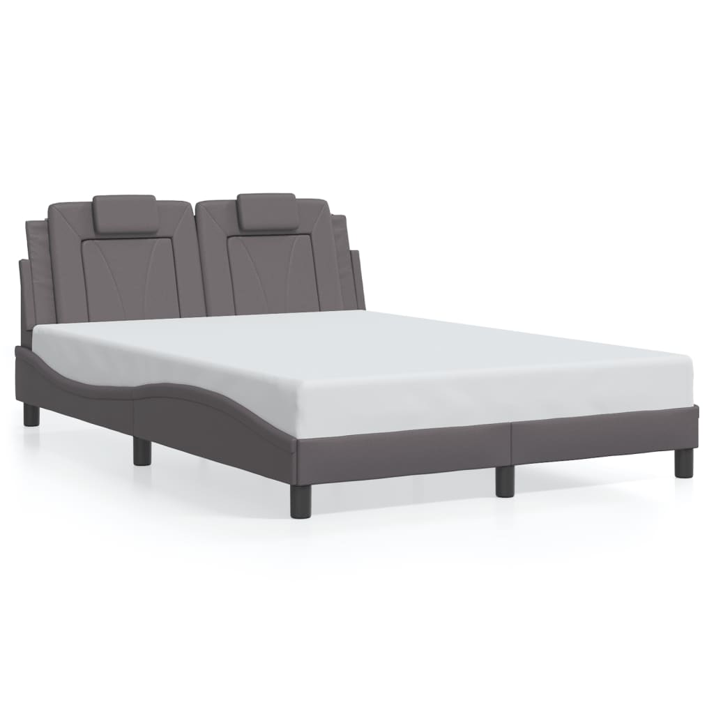 Bed Frame "Viana" with LED without Mattress Grey 140x190 cm