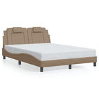 Bed Frame "Viana" with LED without Mattress Cappuccino 140x190 cm