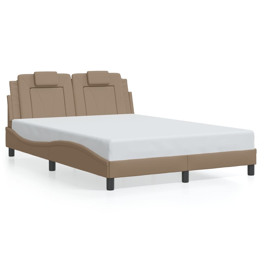 Bed Frame "Viana" with LED without Mattress Cappuccino 140x190 cm
