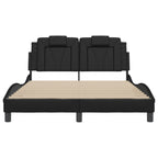 Bed Frame "Viana" with LED without Mattress Black 140x200 cm