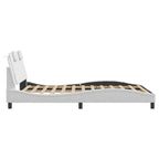 Bed Frame "Viana" with LED without Mattress White 140x200 cm