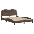 Bed Frame "Viana" with LED without Mattress Brown 140x200 cm