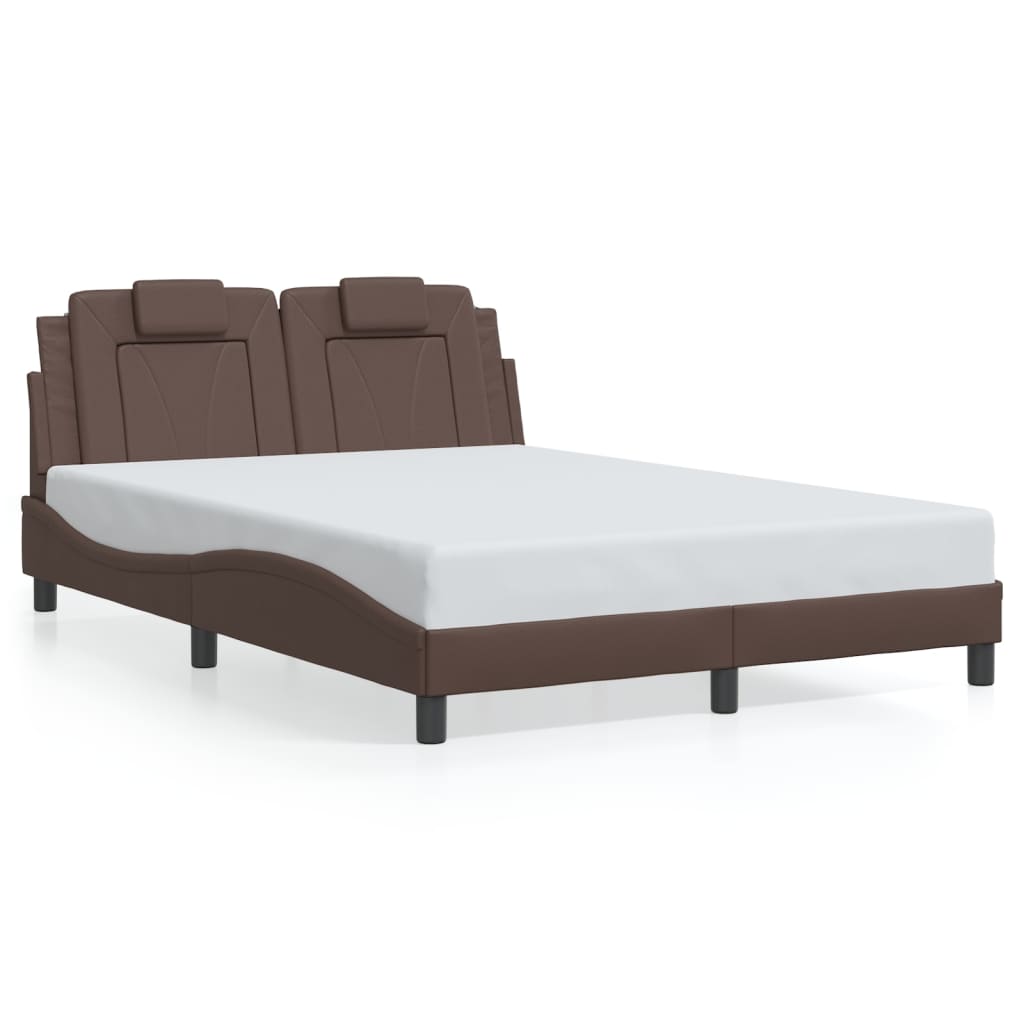 Bed Frame "Viana" with LED without Mattress Brown 140x200 cm