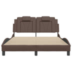 Bed Frame "Viana" with LED without Mattress Brown 140x200 cm