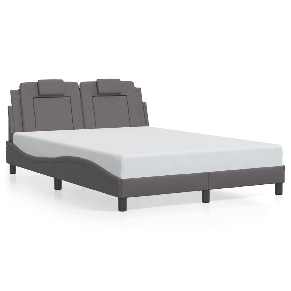 Bed Frame "Viana" with LED without Mattress Grey 140x200 cm