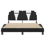 Bed Frame "Viana" with LED without Mattress Black and White 140x200 cm