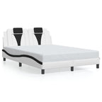 Bed Frame "Viana" with LED without Mattress White and Black 140x200 cm