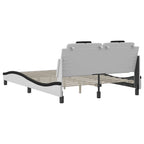Bed Frame "Viana" with LED without Mattress White and Black 140x200 cm