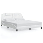Bed Frame "Viana" with LED without Mattress White 160x200 cm