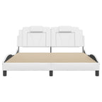 Bed Frame "Viana" with LED without Mattress White 160x200 cm