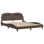 Bed Frame "Viana" with LED without Mattress Brown 160x200 cm