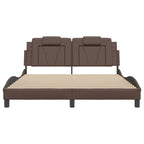 Bed Frame "Viana" with LED without Mattress Brown 160x200 cm