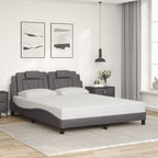 Bed Frame "Viana" with LED without Mattress Grey 160x200 cm