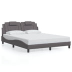 Bed Frame "Viana" with LED without Mattress Grey 160x200 cm