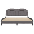 Bed Frame "Viana" with LED without Mattress Grey 160x200 cm