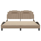 Bed Frame "Viana" with LED without Mattress Cappuccino 160x200 cm