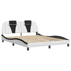 Bed Frame "Viana" with LED without Mattress White and Black 160x200 cm