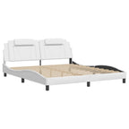 Bed Frame "Viana" with LED without Mattress White 180x200 cm