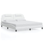Bed Frame "Viana" with LED without Mattress White 180x200 cm