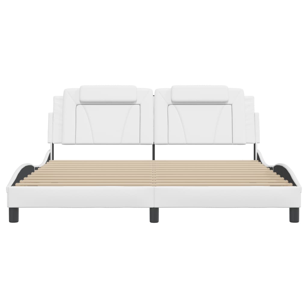 Bed Frame "Viana" with LED without Mattress White 180x200 cm