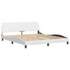 Bed Frame "Viana" with LED without Mattress White 180x200 cm