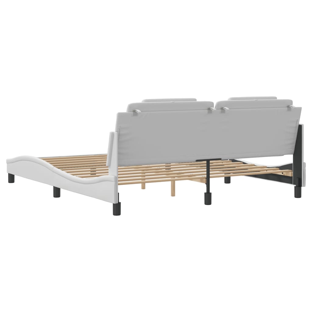 Bed Frame "Viana" with LED without Mattress White 180x200 cm