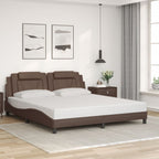Bed Frame "Viana" with LED without Mattress Brown 180x200 cm