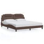 Bed Frame "Viana" with LED without Mattress Brown 180x200 cm