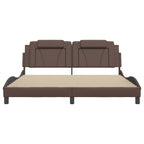 Bed Frame "Viana" with LED without Mattress Brown 180x200 cm