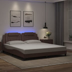 Bed Frame "Viana" with LED without Mattress Brown 180x200 cm