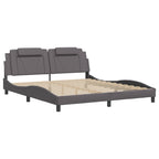Bed Frame "Viana" with LED without Mattress Grey 180x200 cm