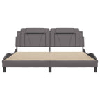 Bed Frame "Viana" with LED without Mattress Grey 180x200 cm