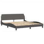 Bed Frame "Viana" with LED without Mattress Grey 180x200 cm