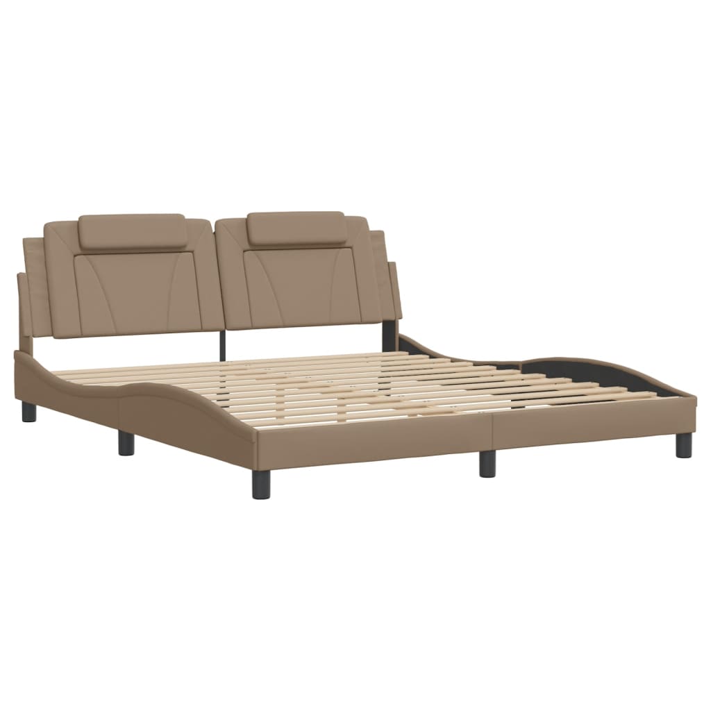 Bed Frame "Viana" with LED without Mattress Cappuccino 180x200 cm
