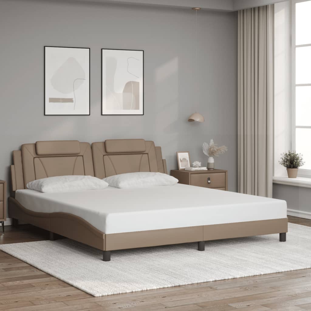 Bed Frame "Viana" with LED without Mattress Cappuccino 180x200 cm